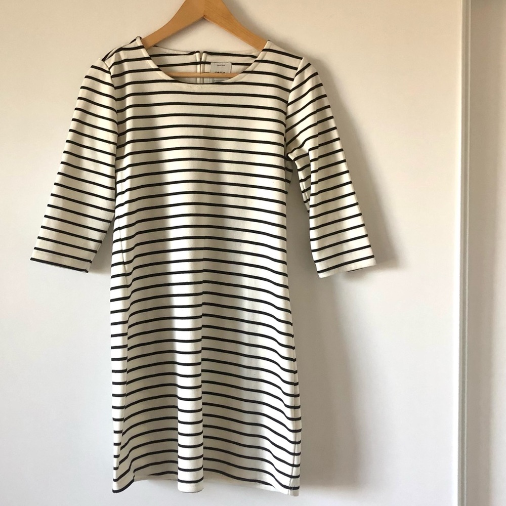 ONLY, Black & White Striped Dress